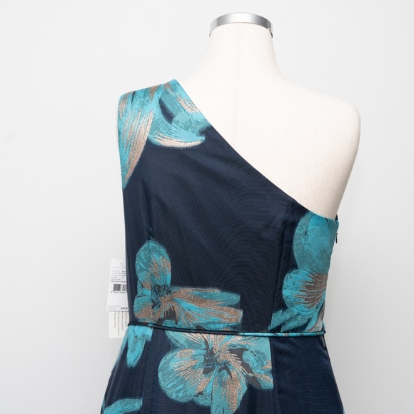 Aidan Mattox -  One-shoulder Jacquard Tiered Ballgown. - Picture 14 of 16